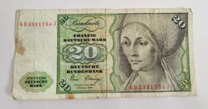 Germany Federal Republic 20 Deutsche Mark 1980 Bill *Stains* - Picture 1 of 4
