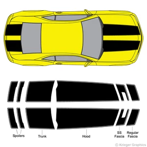 3M Bumblebee Racing Stripes for 2010 2011 2012 2013 Chevy Camaro RS SS - Picture 1 of 7