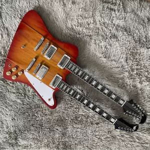 Chitarra Elettrica Doppio Collo Firebird 6+12 Corde Cherryburst H-H Pickups - Foto 1 di 10