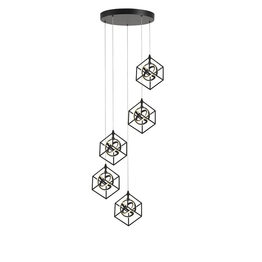Artcraft Tulip Integrated LED 5 Light Pendant, Matte Black - AC1013 - Image 1 of 1