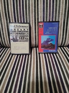 VonKarajan&Szell-"Mozart:Concertos&Sibelius:Sym.4&5"-Cassettes MYT38523 & 4AM347 - Picture 1 of 10