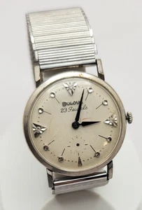 Vintage Bulova 23 Jewels Diamond Dial Watch AS IS for restauration 32mm case - Bild 1 von 11