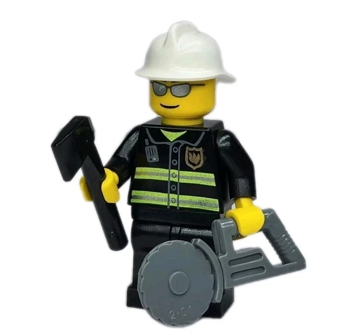 NUEVA MINIFIGURA LEGO® Town City bombero wc021 sierra hacha  Foto 1 de 1
