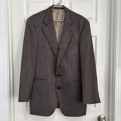 Chaps Ralph Lauren Sport Coat Blazer Men’s Brown Wool Herringbone Canada 42 L * - Image 1 of 4