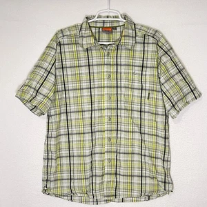 Merrell Button Down Outdoor Performance Shirt Mens Large Green Quick Dry Wicking - Picture 1 of 9