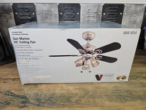 Hampton Bay 36" - 3 Bulb San Marino 5 Blade Ceiling Fan Transitional  Collection - Picture 1 of 5