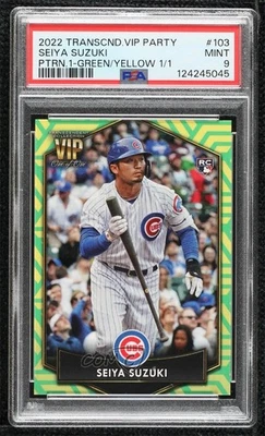2022 Transcendent Collection VIP Party 1/1 Seiya Suzuki PSA 9 MINT Rookie RC - Image 1 of 2