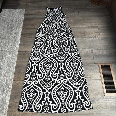 NWT Beeson River Black And White Racerback Maxi Dress Pockets Vacation Sz Small - Image 1 of 4