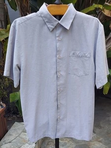 Camisa QUIKSILVER WATERMAN Para Hombre Gris Claro Rayas Ajuste Cómodo Logo Bolsillo Grande - Imagen 1 de 12