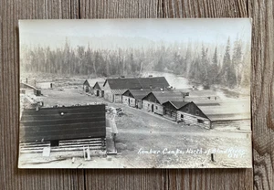 RPPC Vintage Postkarte Hütte Holz Wald Blind River Ontario Kanada Lager - Bild 1 von 2