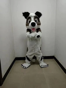 Long Fur Dog Fox Mascot Costume Fursuit Halloween Suit Cosplay - Picture 1 of 3