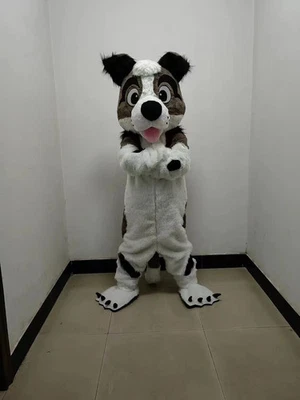 Long Fur Dog Fox Mascot Costume Fursuit Halloween Suit Cosplay - Image 1 of 3