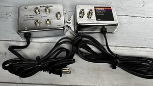 Radio Shack 4-Way Distribution Amplifier Silver Metal & Video Single Output Amp - Picture 1 of 9