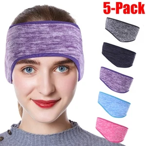 5er Pack Winter Thermo Fleece Ohrenwärmer Stirnbänder Haarwickel für Damen Herren Laufen - Bild 1 von 14