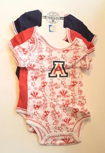 Arizona Wildcats Sports Fan Boys 3 Pack of One-Piece Body Suits 3-6M Team Colors - Picture 1 of 4
