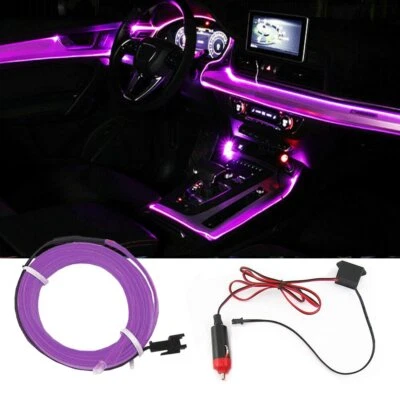 78" Purple LED Car Interior Decor Atmosphere Wire Strip Light Lamp Trim Decor A - Image 1 of 4