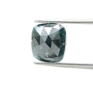BIG FANCY NATURAL DIAMOND 3.02TCW GRAYISH BLUE SPARKLING OVAL ROSE CUT FOR RING - Picture 1 of 14