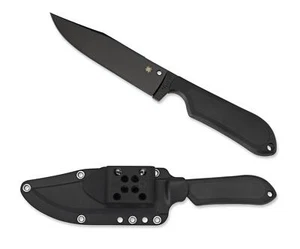 Spyderco Street Bowie FB04PBB Fixed Blade Knife Black 5.05" VG-10 Blade w/Sheath - Picture 1 of 3