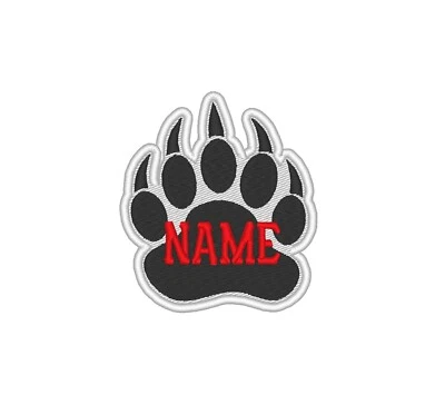 Custom Embroidered Bear Paw Dog Puppy Paws Foot Feet Sew on Patch Patches  - Image 1 of 4