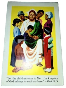 Prayer Card. Let The Children Come To Me Mark 10:14. Columbian Fathers. Catholic - Picture 1 of 2