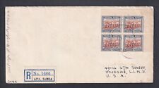 WESTERN SAMOA 1939 2&1/2D PICTORIAL ISSUE ON REGISTERED COVER APIA TO NY USA