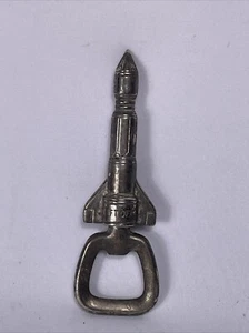 Silverplate Metal Rocket Spaceship Figural Bottle Opener Internatiot Silver - Picture 1 of 9