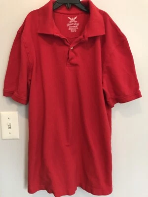 Camisa polo roja de manga corta Faded Glory para hombre talla pequeña, uniforme escolar, informal Foto 1 de 3