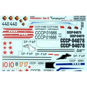 Print Scale 144-009 Decal for airplane 1:144 Antonov AN-2 Waterslide decals - Picture 1 of 24