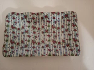Jay & Sons Chintz Pink Roses and Blue Porcelain Tray *Pre-Owned* 7.5"x12"x1.5" - Picture 1 of 6