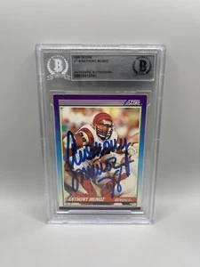 Anthony Munoz Signed 1990 Score #178 Card Beckett Auto - Picture 1 of 2