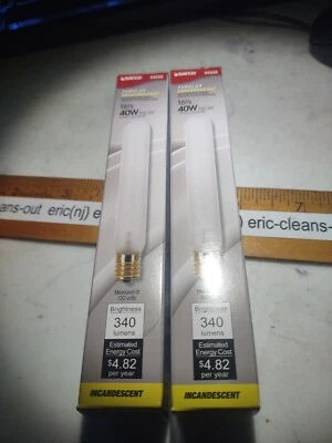 Satco S3225 40W 130V Frosted 370 lumen T6.5 Intermediate base quan 2 - Image 1 of 4