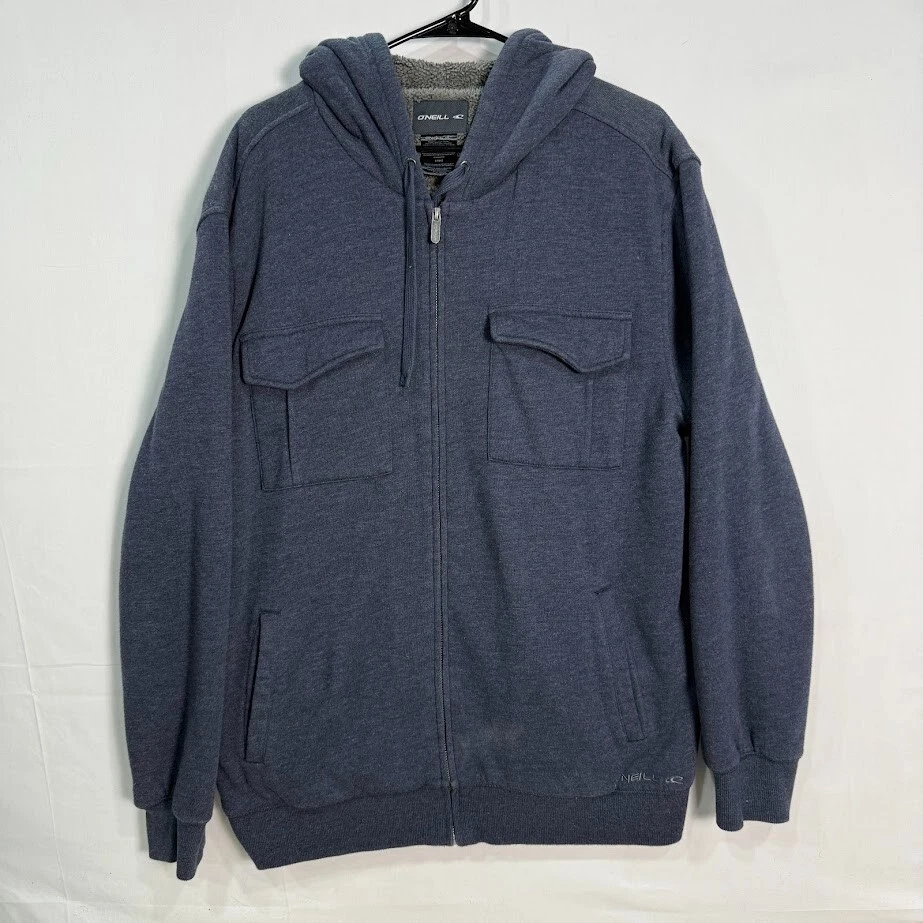 Chaqueta polar O’Neill Sherpa forrada con capucha para hombre grande azul cremallera completa Foto 1 de 4