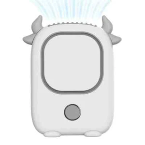 Handheld Neck Desk Fan White, 3 Speeds, Rechargeable, Quiet, Strong Wind - Picture 1 of 7