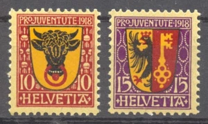 Switzerland, 1918 Pro Juventute 13 MNH set of 2, no faults - Picture 1 of 1