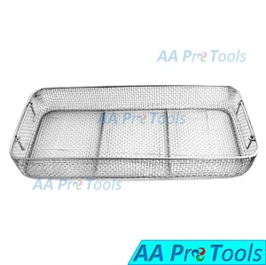 STERILIZING TRAYS Micro Tray Drop Handle 21'' x 10" x 3" Mesh Box DN-322 - Picture 1 of 3