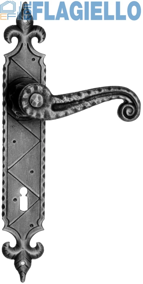 Maniglia Rustica per Porta in ferro battuto Galbusera Art.900 Nero Antico - Immagine 1 di 1