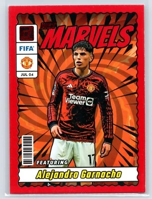 2023-24 Panini Donruss Soccer FIFA Alejandro Garnacho #14 Net Marvels Red - Image 1 of 2