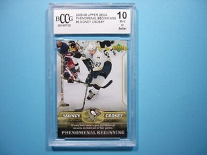 2005/06 UPPER DECK PHENOMENAL BEGINNING #8 SIDNEY CROSBY ROOKIE BECKETT BCCG 10