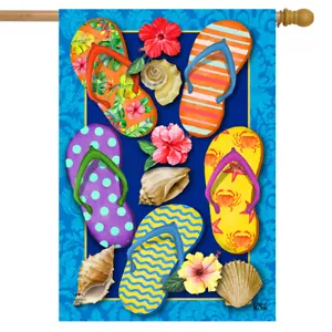 Paradise Flip Flops Sommerhaus Flagge 28 x 40 Briarwood Lane - Bild 1 von 3