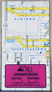 1980s Folding Pamphlet Flyer South Africa Johannesburg Central Sentraal Map Ads - Bild 1 von 3