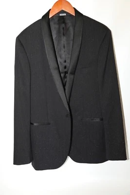 #217 Chaqueta Esmoquin Lanvin Cuello Chal Rayas Metálicas Talla 42 R VENTA AL POR MENOR $2495 Foto 1 de 4