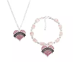 Quinceañera Bracelet & Necklace Set sweet 15 quince Nera gift Mis 15 Años - Picture 1 of 3