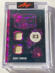 JERSEY BOBBY THOMSON Giants 2025 Leaf Seasons in Sun BB Lore Crystal Pink 5/7 - Imagen 1 de 2
