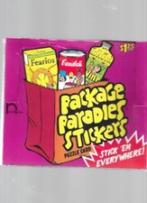 PACKAGE PARODIES STICKERS SERIES 1 SEALED BOX NEW HAMM PRODUCTIONS 2000
