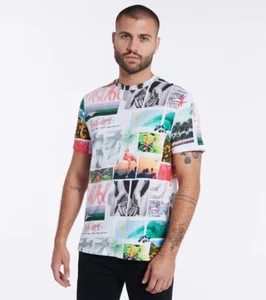 Camiseta Guess Manga Corta Postal Para Hombre Talla M Algodón Orgánico Cuello Redondo Pullover - Imagen 1 de 12