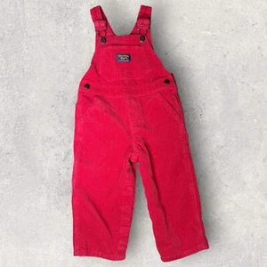 Vintage Oshkosh B'Gosh rot Cord Baby Overalls 24 Monate Vestbak hergestellt in den USA - Bild 1 von 9