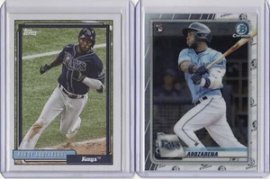 RANDY AROZARENA - RAYS - 2020 BOWMAN CHROME & 2021 TOPPS UPDATE THROWBACK -NICE! - Picture 1 of 2