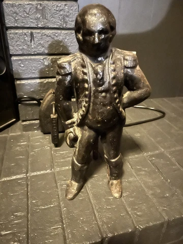 Vintage George Washington Fireplace Andirons by Virginia Metal Crafters (AS-IS) Cover