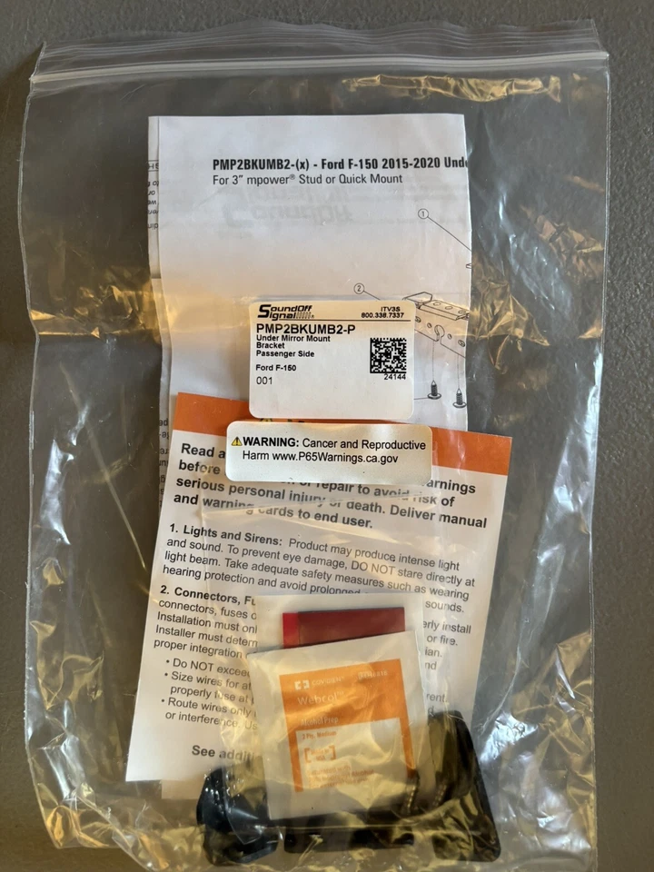 SoundOff Signal PMP2BKUMB2-P Suporte Sob Espelho Ford F150 - Imagem 1 de 1