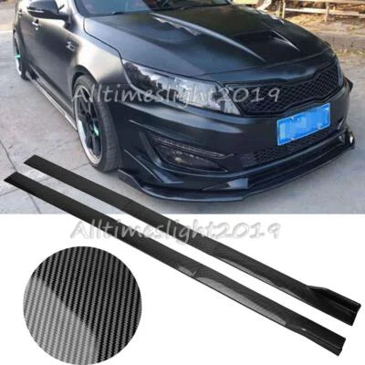 For Kia Optima 78.7" Carbon Fiber Side SKirt Extension Spoiler Rocker Panel Lip - Изображение 1 из 4
